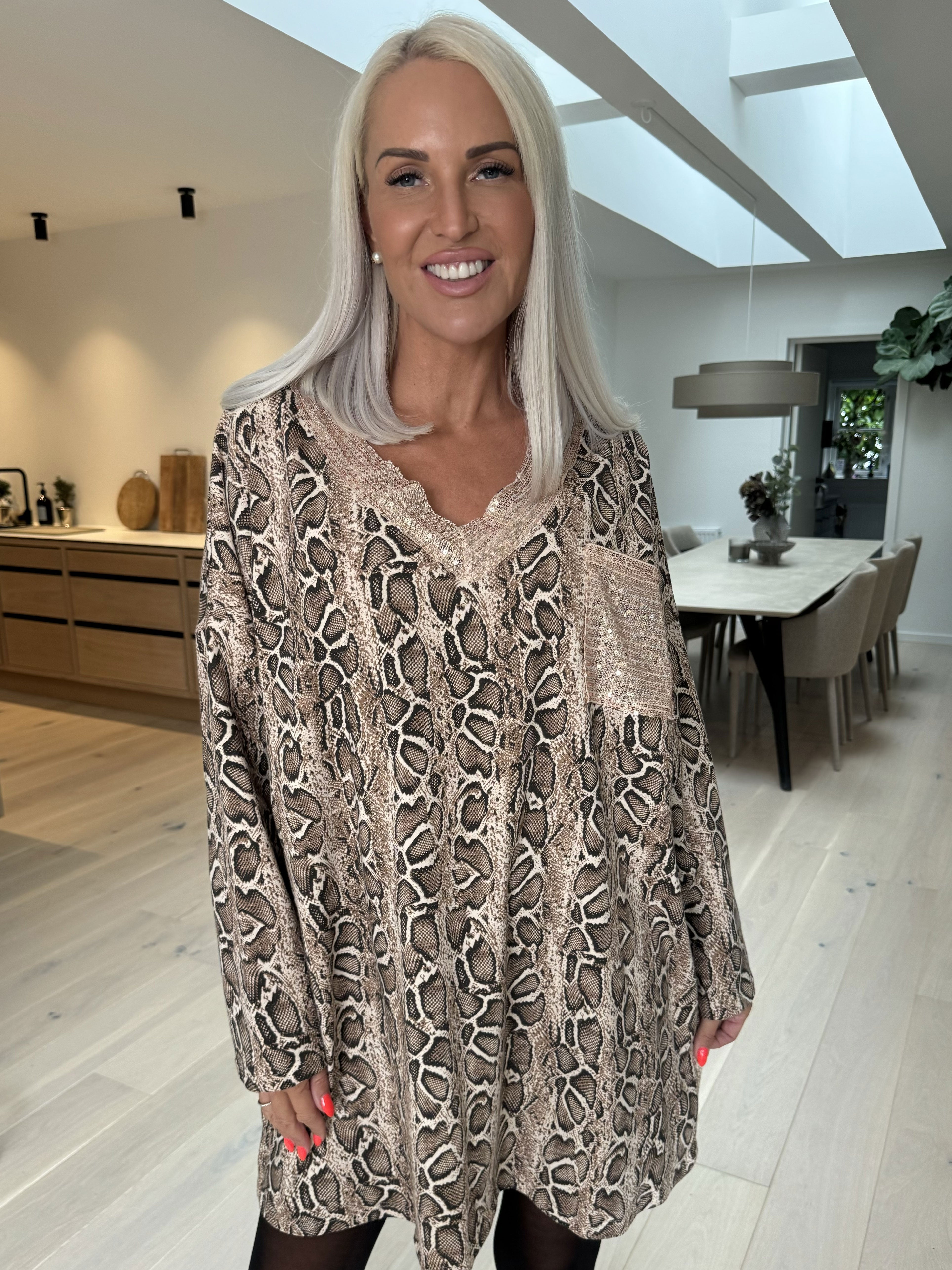 Jasmine - Tunika i mjuk bomull med paljetter